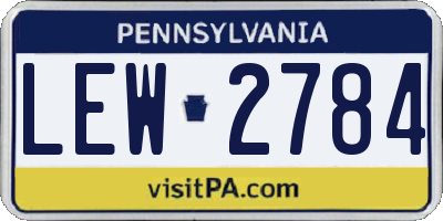 PA license plate LEW2784
