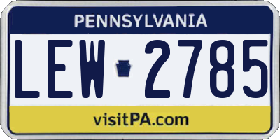PA license plate LEW2785