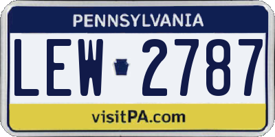 PA license plate LEW2787