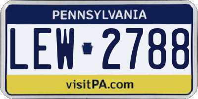 PA license plate LEW2788
