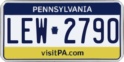 PA license plate LEW2790