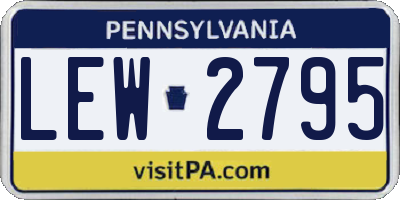 PA license plate LEW2795