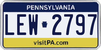 PA license plate LEW2797