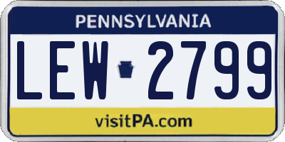 PA license plate LEW2799