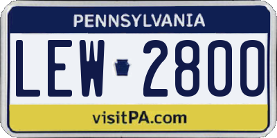 PA license plate LEW2800