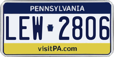 PA license plate LEW2806