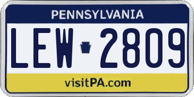 PA license plate LEW2809