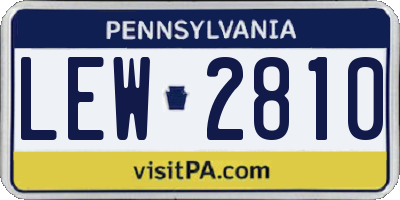 PA license plate LEW2810