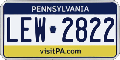 PA license plate LEW2822