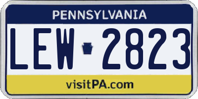 PA license plate LEW2823