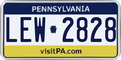 PA license plate LEW2828