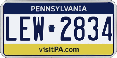 PA license plate LEW2834