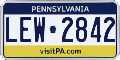 PA license plate LEW2842