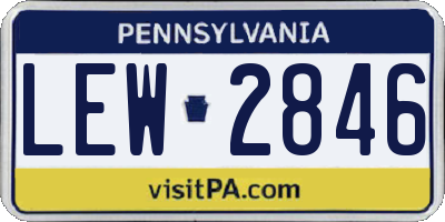 PA license plate LEW2846