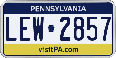 PA license plate LEW2857