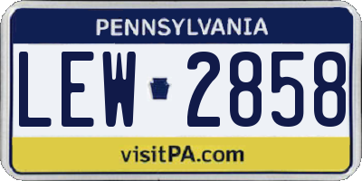 PA license plate LEW2858
