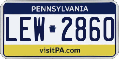 PA license plate LEW2860