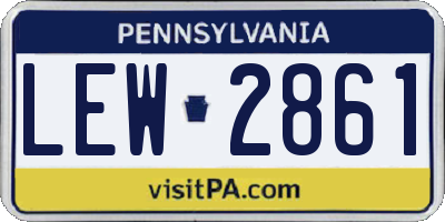 PA license plate LEW2861