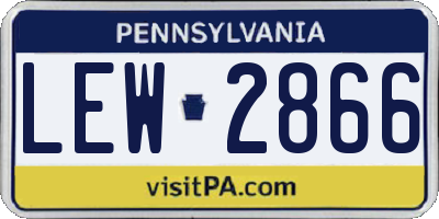 PA license plate LEW2866