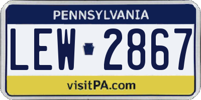 PA license plate LEW2867