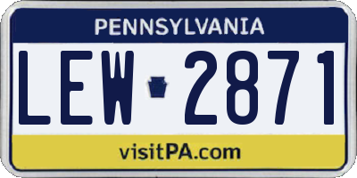 PA license plate LEW2871