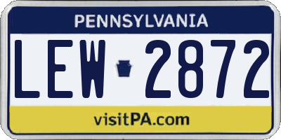 PA license plate LEW2872