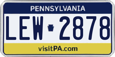 PA license plate LEW2878