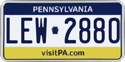 PA license plate LEW2880