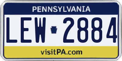 PA license plate LEW2884