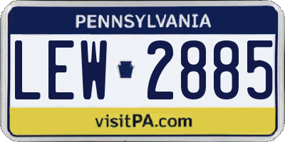 PA license plate LEW2885