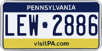 PA license plate LEW2886