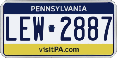 PA license plate LEW2887