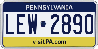 PA license plate LEW2890
