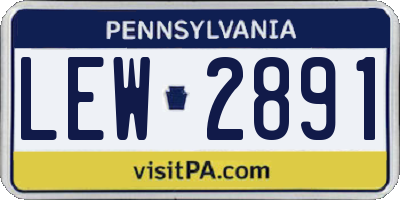 PA license plate LEW2891