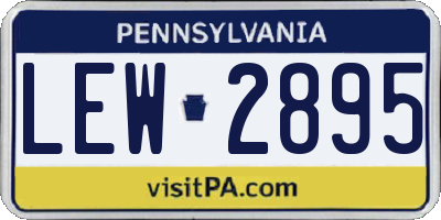 PA license plate LEW2895