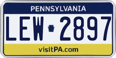 PA license plate LEW2897