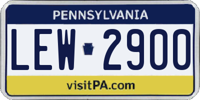 PA license plate LEW2900