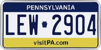 PA license plate LEW2904