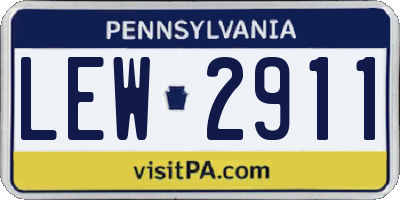 PA license plate LEW2911