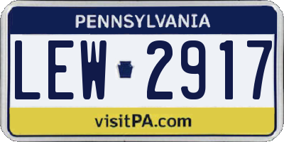 PA license plate LEW2917