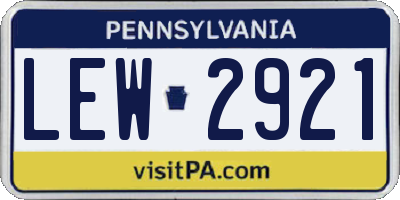 PA license plate LEW2921
