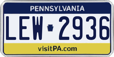 PA license plate LEW2936