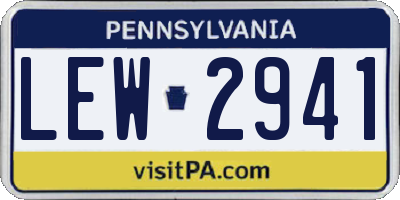 PA license plate LEW2941