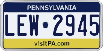 PA license plate LEW2945