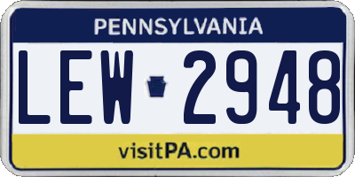PA license plate LEW2948