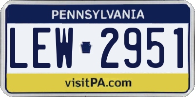 PA license plate LEW2951