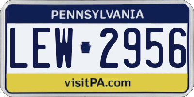 PA license plate LEW2956