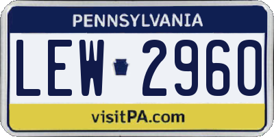PA license plate LEW2960