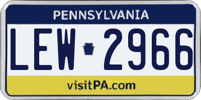 PA license plate LEW2966