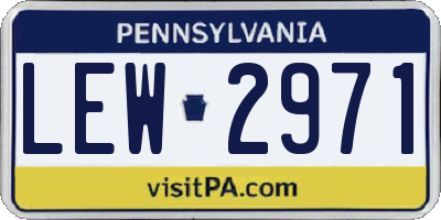 PA license plate LEW2971
